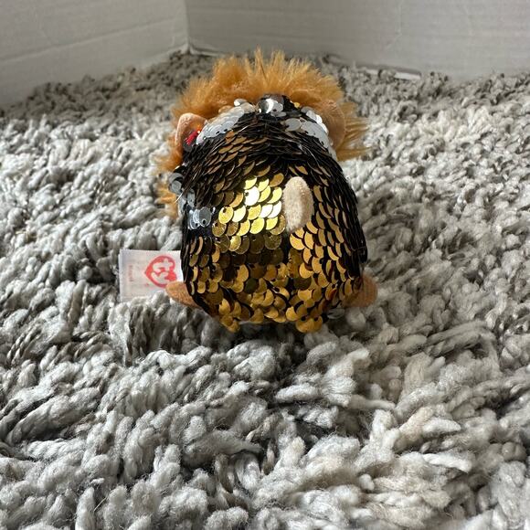 Ty Regal Flippables Sequin Teeny Beanie Boo Gold Lion - Picture 4 of 11
